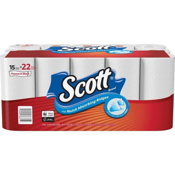 Scott Scott Roll Paper Towels, White, 15 PK KCC36371